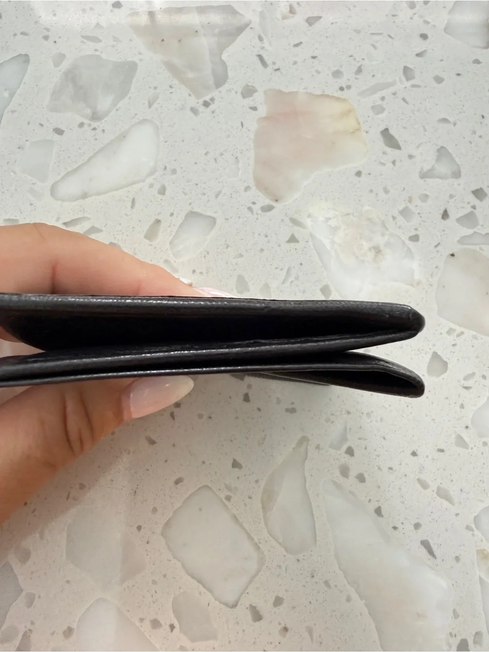 Hermes Black Zulu Pyramid-Fold Leather coin pouch